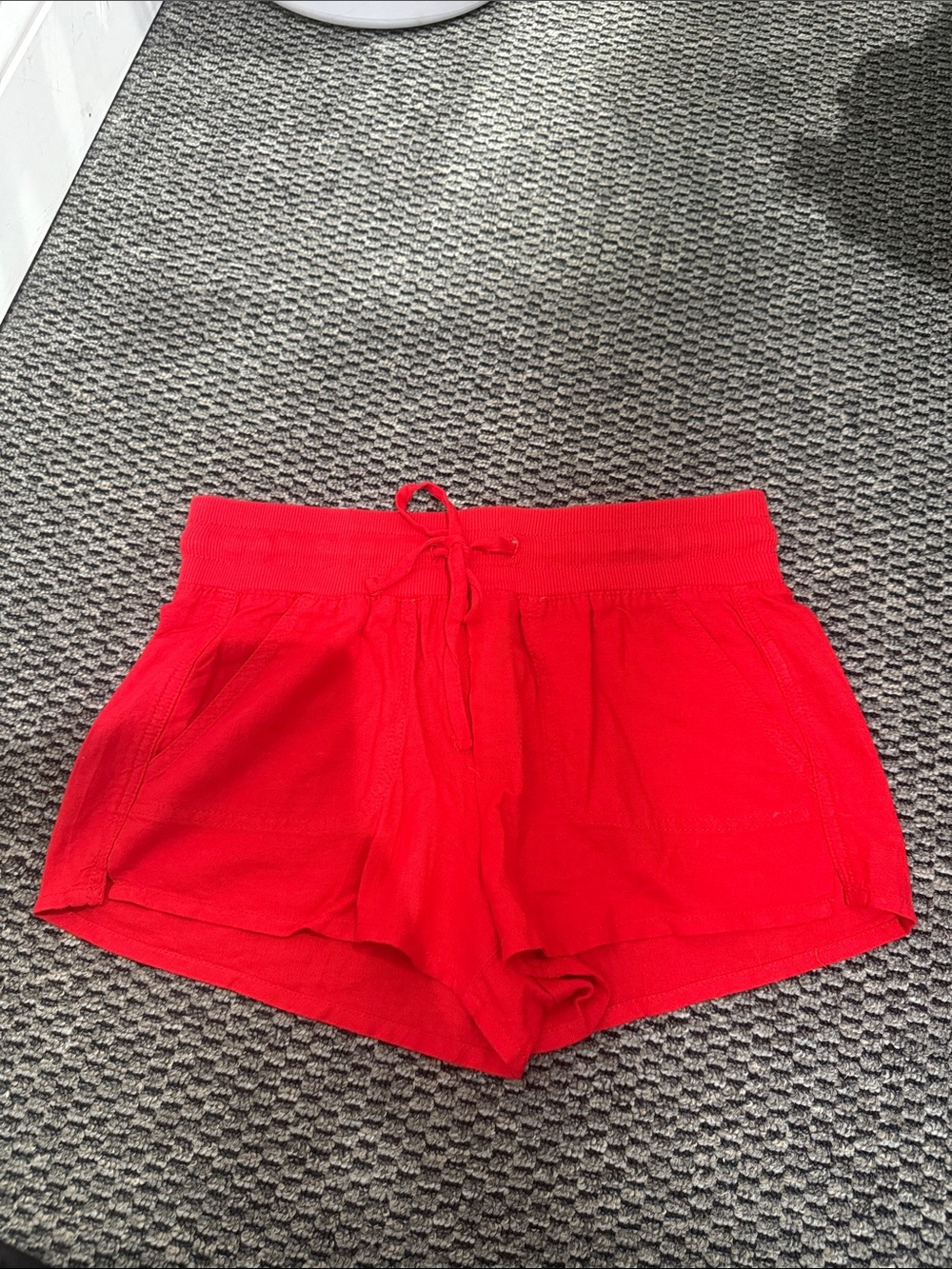 No Boundaries Bright Red Drawstring Athletic Shorts